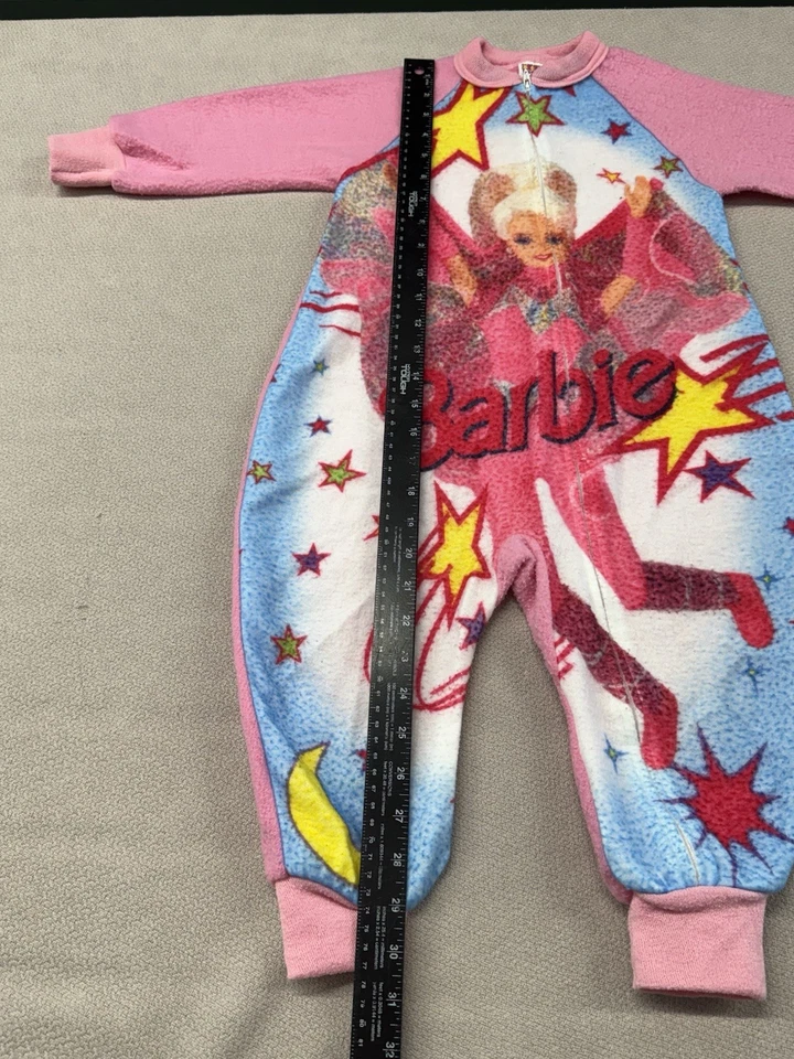 Barbie vintage Mattel para niñas años 90 1993 pijama de una pieza para dormir niñas talla 4 Foto 4 de 4