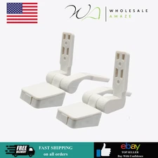 Luomorgo 1 Pair Plastic Toilet Seat Hinges, White Toilet Seat Hinges Replacement