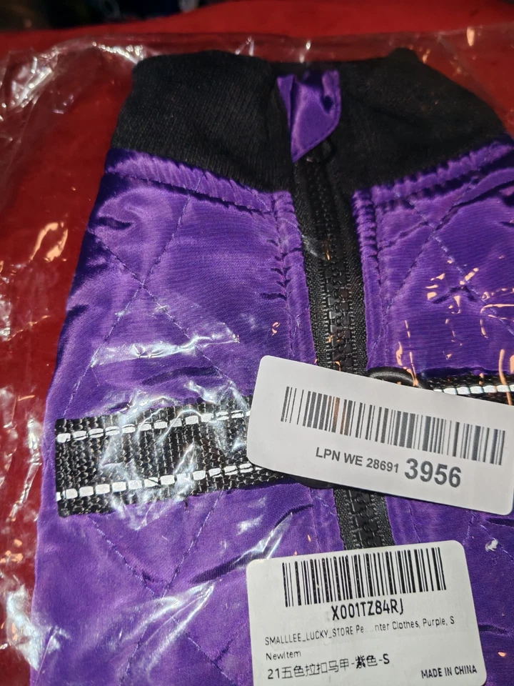 Purple Pet Zip-up Jacket Vest Coat with D-rings NEW in Packet - Image 3 of 4