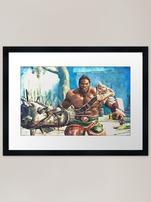 Black Barbarian warrior Framed Art  Framed Wall Art Poster Canvas Print Picture