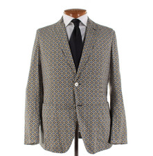 Belvest NWOT Cotton Blend Sport Coat Size 50R 40R US In White Geometric
