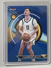 2023-24 Topps Finest Christian Braun Blue Refractor #/150 Denver Nuggets