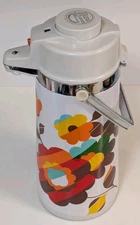 Vintage Party Time Airpot, Rare Striped Floral Pattern, Used, Great Condition