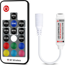 RF Wireless Remote LED Controller, 17-Key RGB LED Controller, DC 5V-24V  LED