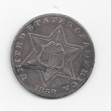 1851 Various Mint Marks Three Cent Silver 1851-1872 Three-Cent about Good Detail