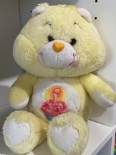 VTG 1983 Kenner Care Bears BIRTHDAY BEAR Plush 13" Stuffed Teddy Yellow Cupcake