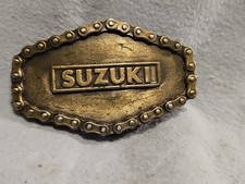 RARE VINTAGE 1976 KAWASAKI MOTORCYCLE ADVERTISEMENT BELT BUCKLE