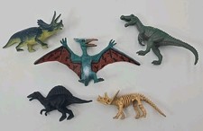 Lot of 5 Small Toy Dinosaur Figures Mini Dino Animals Plastic Rubber Kids...