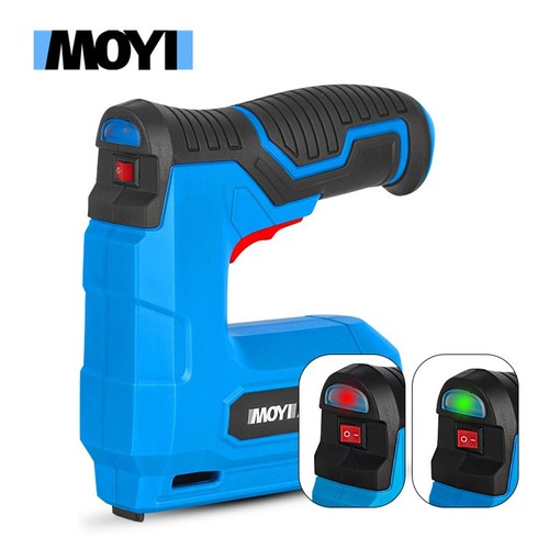 Pistola per Unghie Graffetta Elettrica Senza Fili 2 in 1 per Legno Tappeto Tessuto - Foto 2 di 15