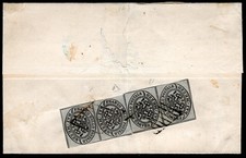 LETTER FROM LUGO FRANKED WITH TWO VERTICAL PAIRS OF 1/2 baj. GREY