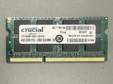CRUCIAL 4GB DDR3 PC3-12800 SODIMM LAPTOP MEMORY RAM CT51264BF160B - 1 USED STICK