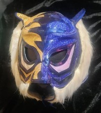 Fourth Generation Tiger Mask Gold Glitter Blue Glitter Half Double Fabric