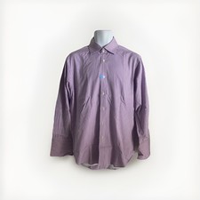 T. M. Lewin Regular Fit Lewin 100 Dress Shirt 16 33 Purple White Plaid Business