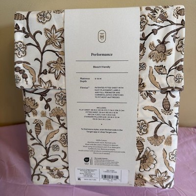 Threshold Twin XL 400 Thread Count Performance Sheet Set Cool Floral