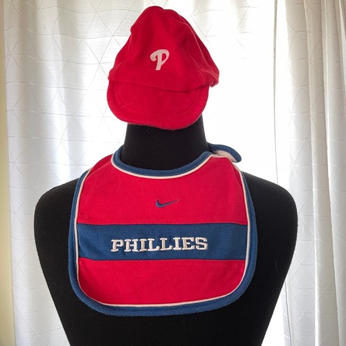 Nike Philadelphia Phillies Baby Bib and Hat Set Red Blue 18M MLB Baseball
