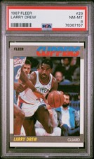 1987 Fleer #29 Larry Drew Los Angeles Clippers PSA 8 NM-MT Mint New Rare Graded