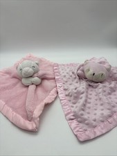 Lot 2 Baby Security Blankets Carter's Pink Kitty Cat Pro Goleem Pink Fox Lovey