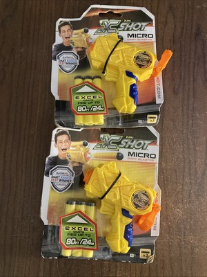 NEW Zuru X SHOT Micro Dart Blaster 3.5'' with 3 Darts XSHOT Lot Of 2