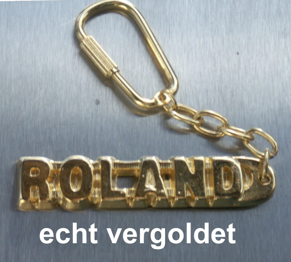 HIERZEGGER Exquisite Keychain Roland Gold Plated Gold Name Keychain Christmas Gift