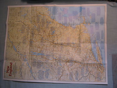 THE MAKING OF AMERICA NEW ENGLAND MAP National Geographic February 1987 ...