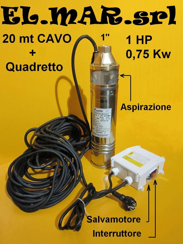 POMPA SOMMERSA 4 " HP 1 Elettropompa Periferica MATRA Venus 100