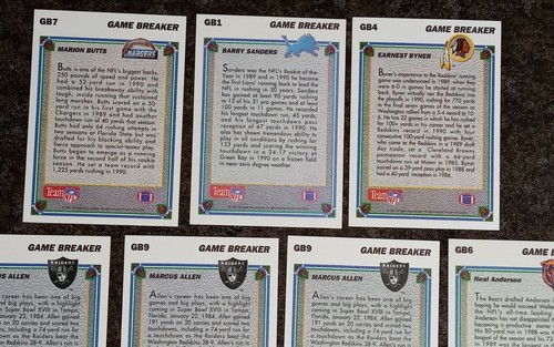 Lot of 11 1991 Upper Deck Game Breakers Insert Hologram Cards - Sanders, etc... - Picture 7 of 8