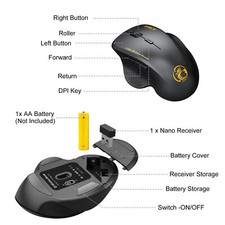 2.4GHz Wireless Optical Mice PC Gaming Mouse 6 Buttons & USB Receiver for Laptop 5