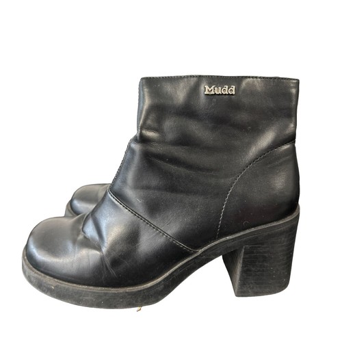 Vtg GBX Men\'s 8 Street Black Chunky Buckle Leather Casual Boot Shoe‎ Punk Heavy Vintage GBX Street Black Chunky Leather Buckle Boot Shoe  main image 3