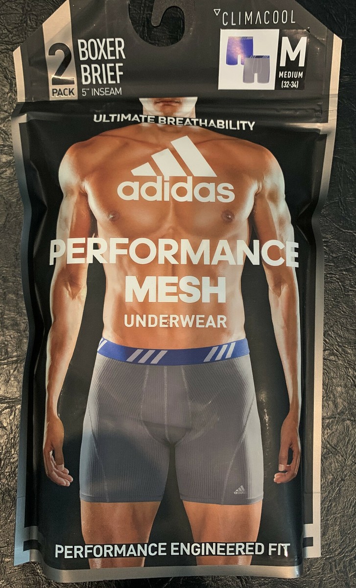 Adidas Men's 2-Pack Performance Mesh Underwear Boxer Briefs Size