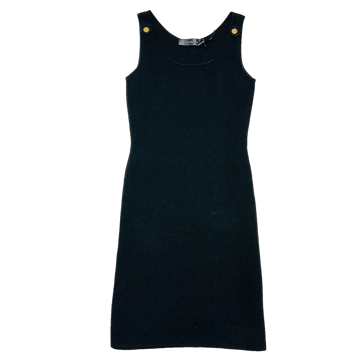 Versace Medusa Ribbed Knit Mini Dress IT 38/ US 2 Black Scoop-Neck NWT  $1500 | eBay