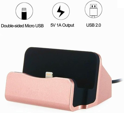 DOCKING STATION IPHONE 5 6 7 8 X IPOD BASE DI RICARICA DA TAVOLO CARICA BATTERIA - Picture 5 of 6