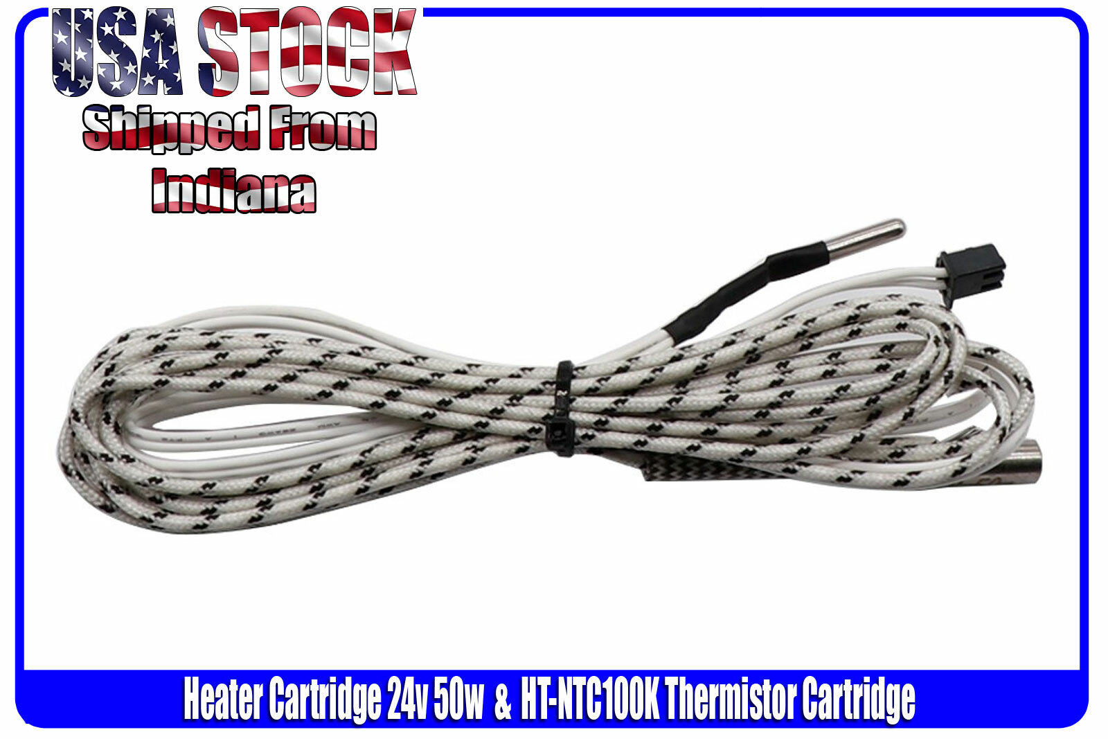 24V 50W Ceramic Cartridge Heater Tube and Thermistor Cartridge HT-NTC100K 