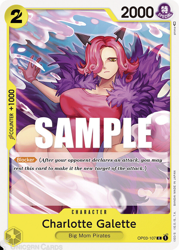 OP03-107 Charlotte Galette :: Common One Piece TCG Card :: OP03: Pillars of Stre