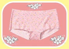 XL NO SHOW Pink Daisy Floral Stretch Victorias Secret PINK Boyshort Brief Pantie