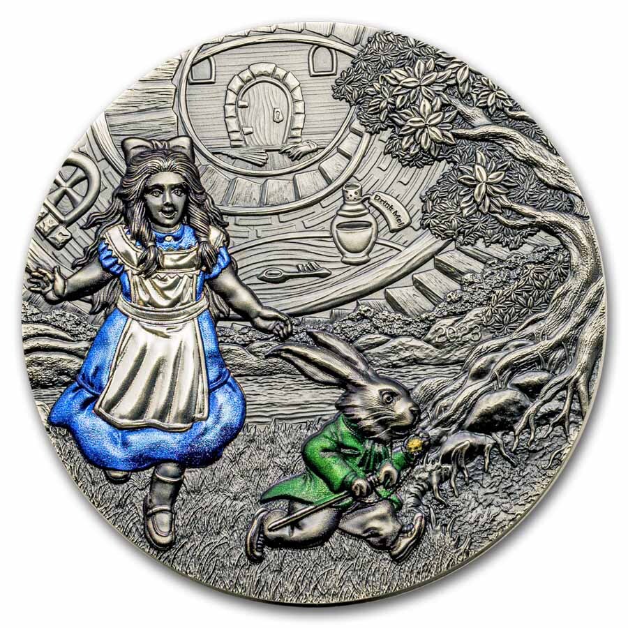 2023 Cook Islands 3 oz Silver Fairy Tales: Alice in