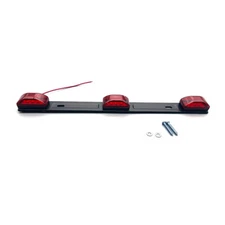 Red LED Stainless Rear Clearance ID Marker Light Bar Truck Trailer Tail Lights