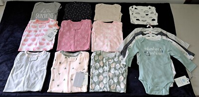 3-6M BABY GIRL LOT OF 14 PCS BODYSUITS/SLEEPERS/ROMPERS