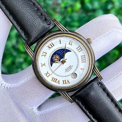 アメリカ通販ファッション Elnard Vintage Sun Men's Made Japan Dial Roman Phase Moon & その他