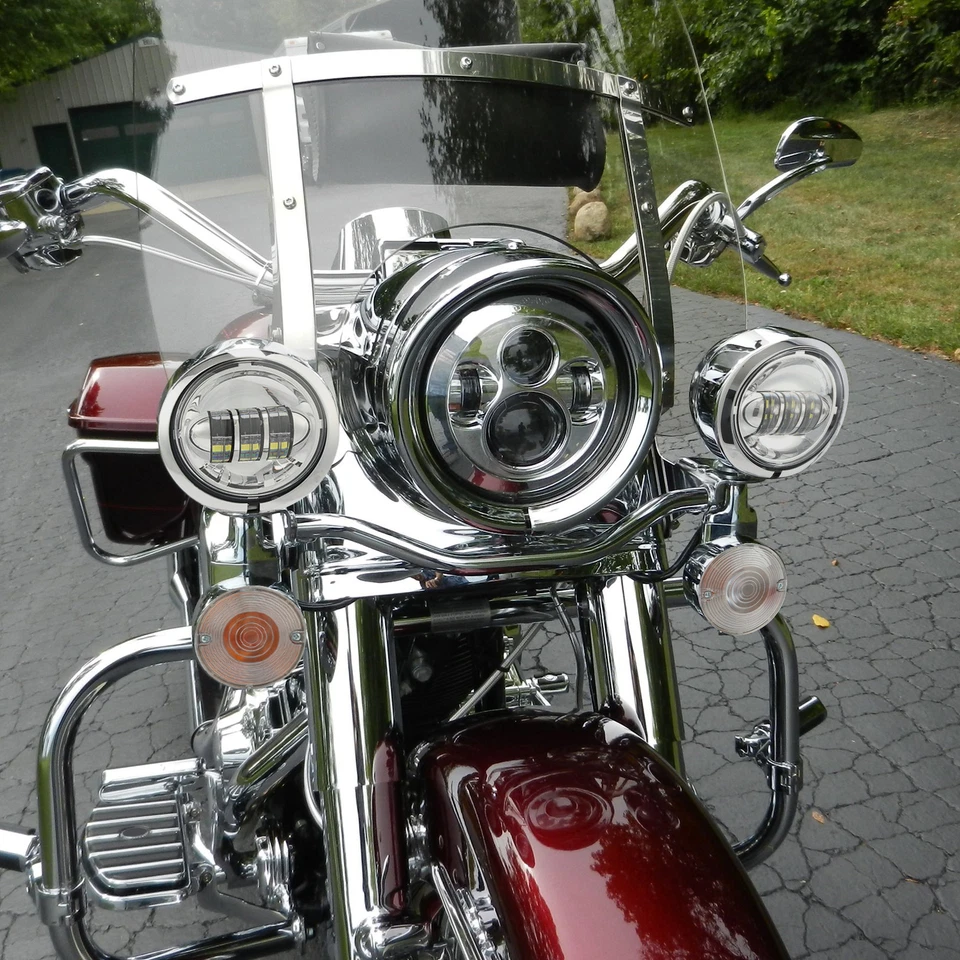 Barra de luz antiniebla de punto de giro de paso apta para Harley Electra Glide 94-13 Foto 3 de 4