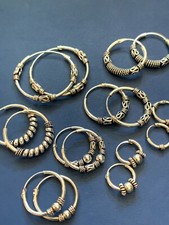 Hoops - Sterling Silver 925 - Pair of Bali Earrings - Multiple styles and sizes