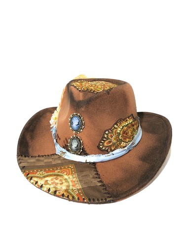 4 Pcs Classic Brown Cowboy Hat,Retro Western Hat Felt  display picture 3