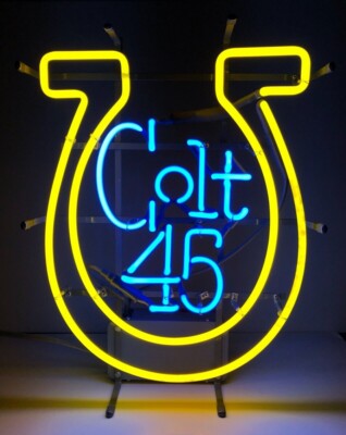 COLT 45 Neon Sign 24''x20'' Light Lamp Garage Man Cave Artwork Poster Decor SY