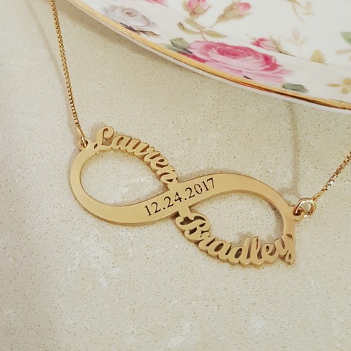 Bride / 14k Solid Gold Name Necklace | eBay