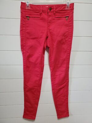 Z1975 Zara Basic Dept Denim womens size 2 skinny red soft super stretchy jeans