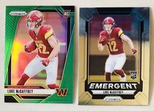 2024 Prizm Luke McCaffrey Green Prizm Parallel RC #367 & Emergent Rookie - MINT