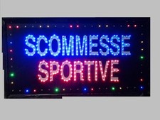 INSEGNA A LED CON SCRITTO SCOMMESSE SPORTIVE  65x35