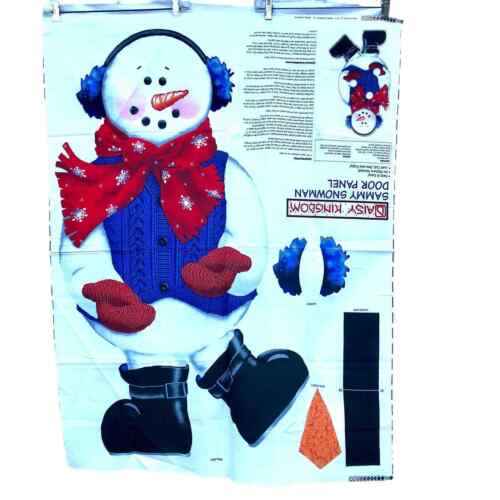 Daisy Kingdom Sammy Snowman door greeter wall hanging 43" fabric panel Cut n Sew - Picture 1 of 8