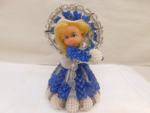 Handcrafted Crystal Beaded Doll Plastic Doll 5" - Picture 4 of 6