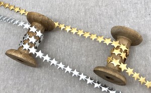 3 8 metallic star cut out trim gold star silver star