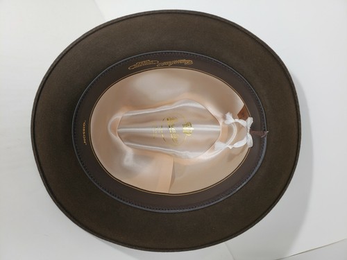 BORSALINO GIBSON FUR FELT HAT FEDORA DARK BROWN - Picture 6 of 8